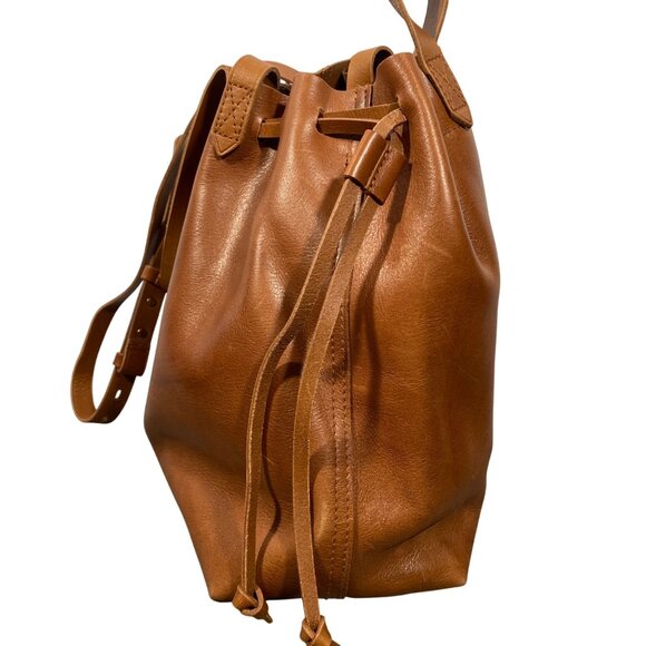 Madewell The Medium Drawstring Transport Tote bag in Cider leather hobo boho - Picture 5 of 14